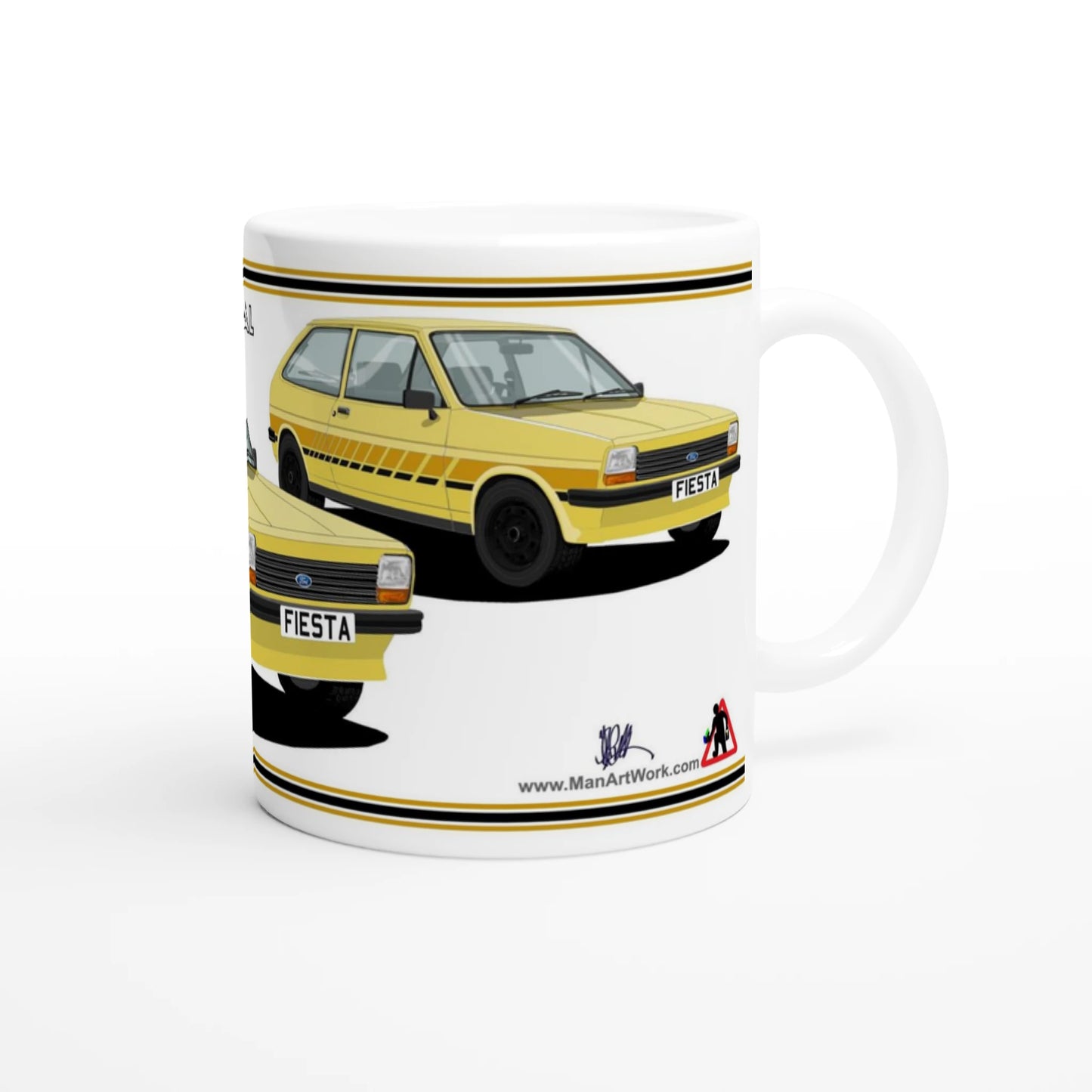 Ford Fiesta Mk1 Festival in Yellow Art Mug