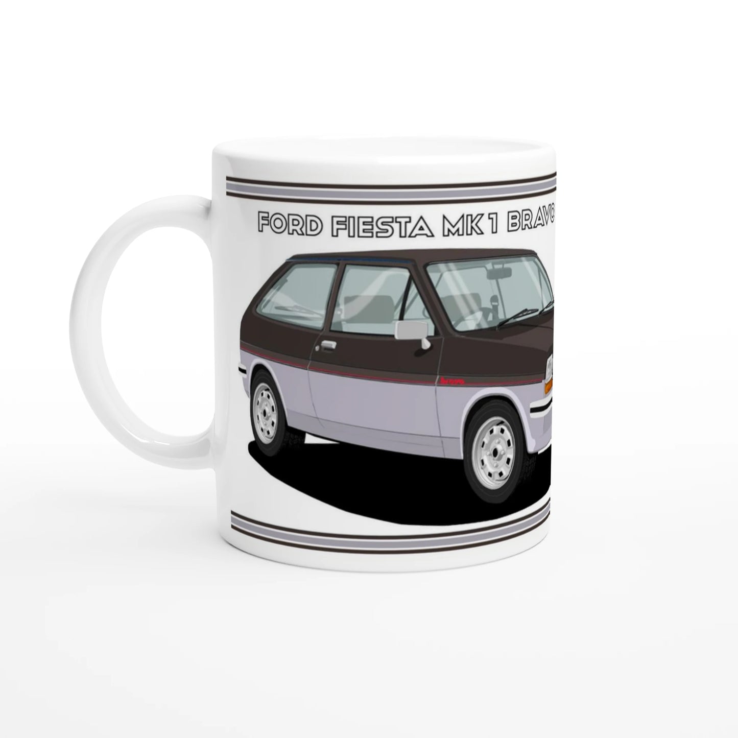 Ford Fiesta Mk1 Bravo in Brown Art Mug