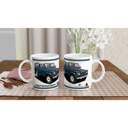 Land Rover Defender 90 7 seater in Dark Blue  Art Mug