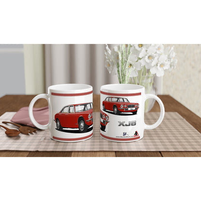 Jaguar XJ6 Mk2 in Red Art Mug