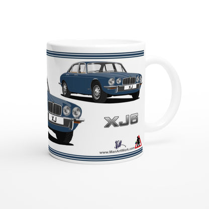 Jaguar XJ6 Mk2 in Blue Art Mug