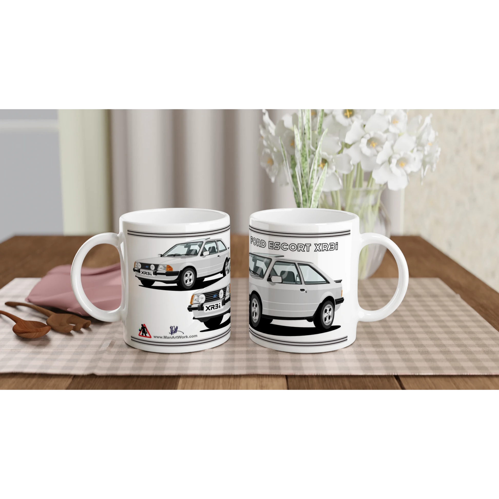 Ford Escort Mk3 XR3i in Silver Art Mug