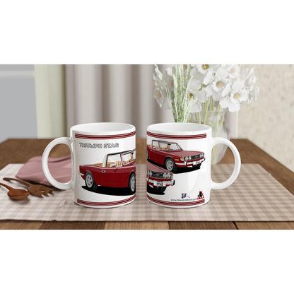Triumph Stag Damson Red and Tan Car Mug