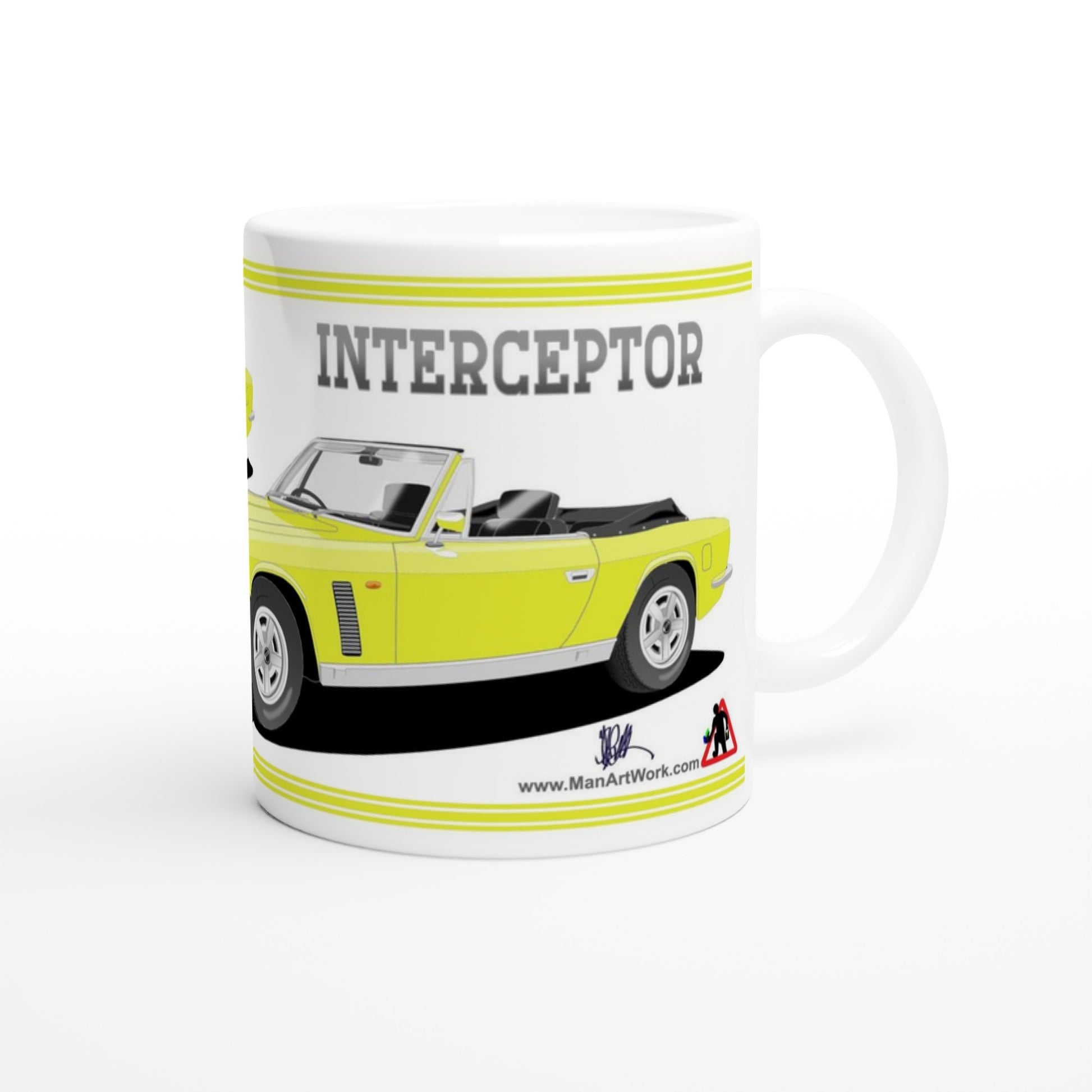 Jensen Interceptor Mk3 Convertible in Yellow Art Mug