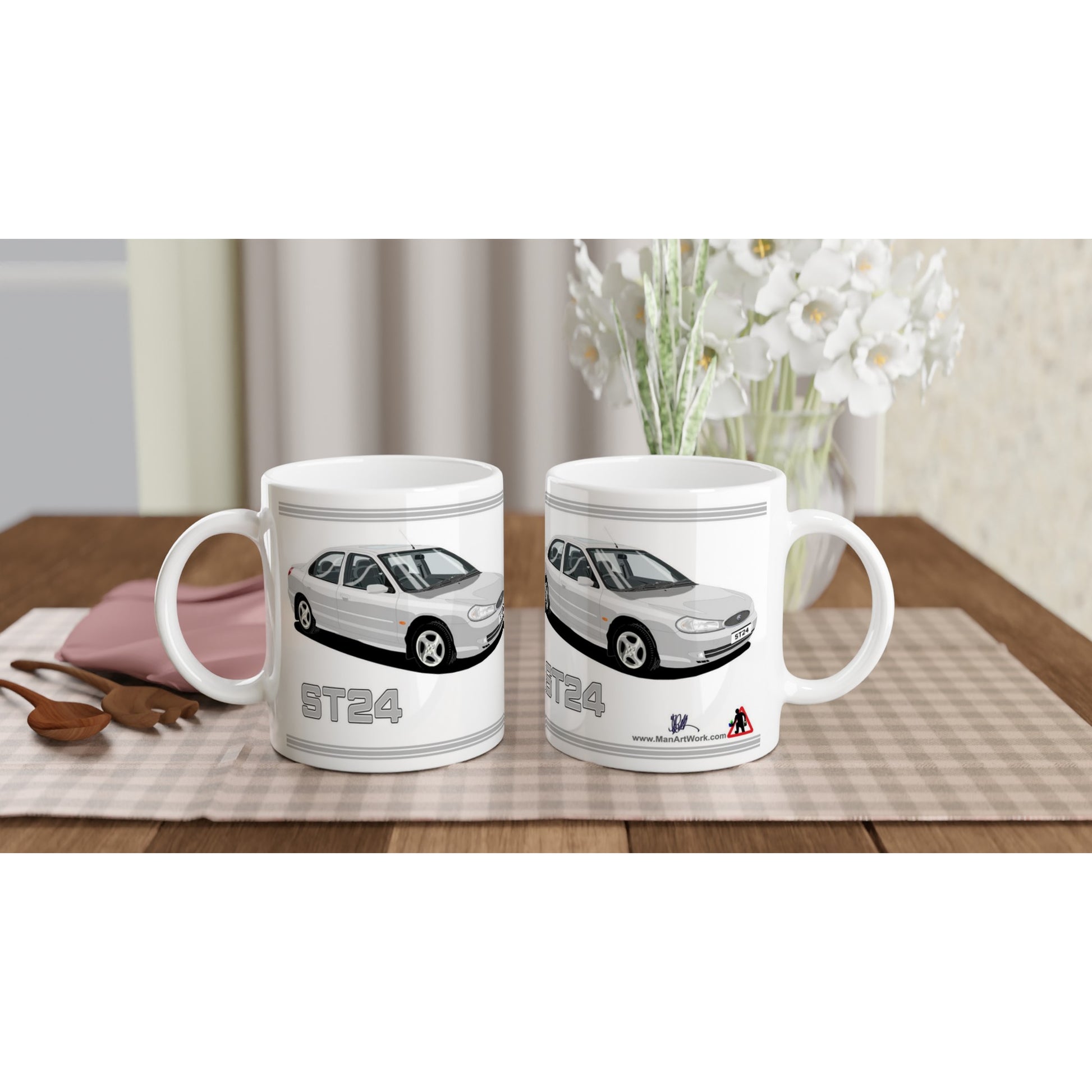 Ford Mondeo ST24 Saloon in Silver Art Mug