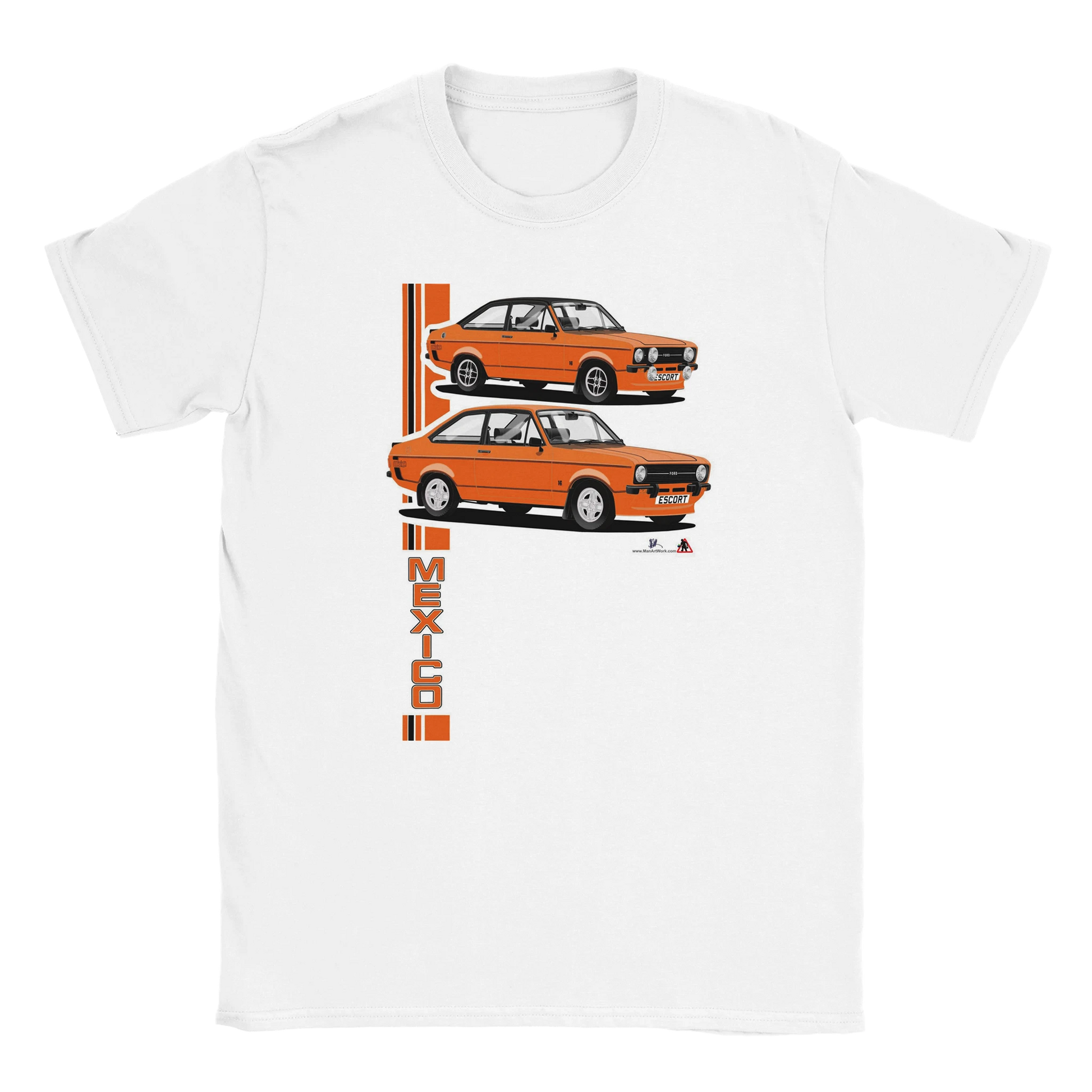 Ford Escort Mk2 Mexico T Shirt (Orange Car)