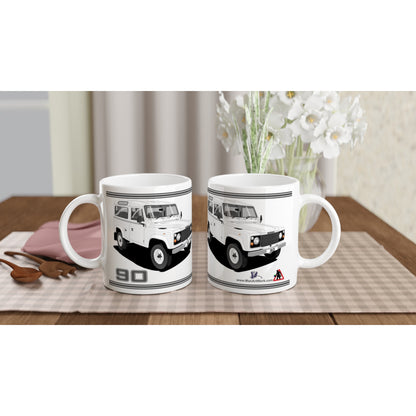 Land Rover 90 7 seater in Wite  Art Mug