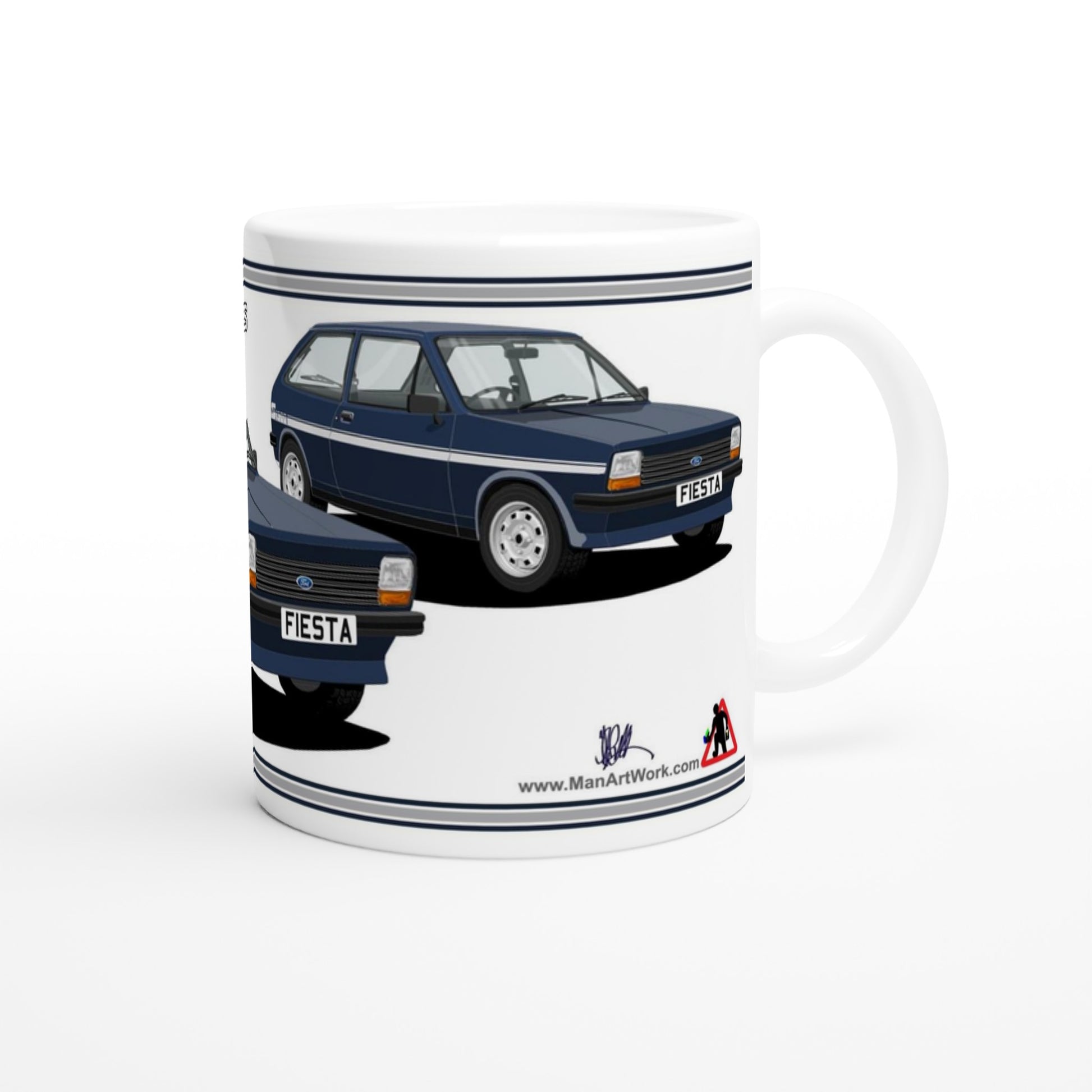 Ford Fiesta Mk1 1300S in Blue Art Mug
