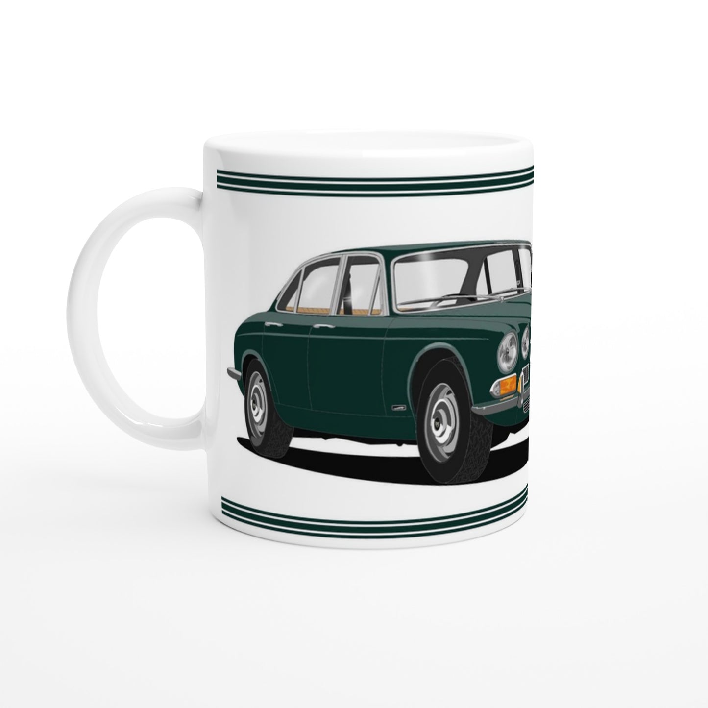 Jaguar XJ6 Mk1 in Dark-Green Art Mug