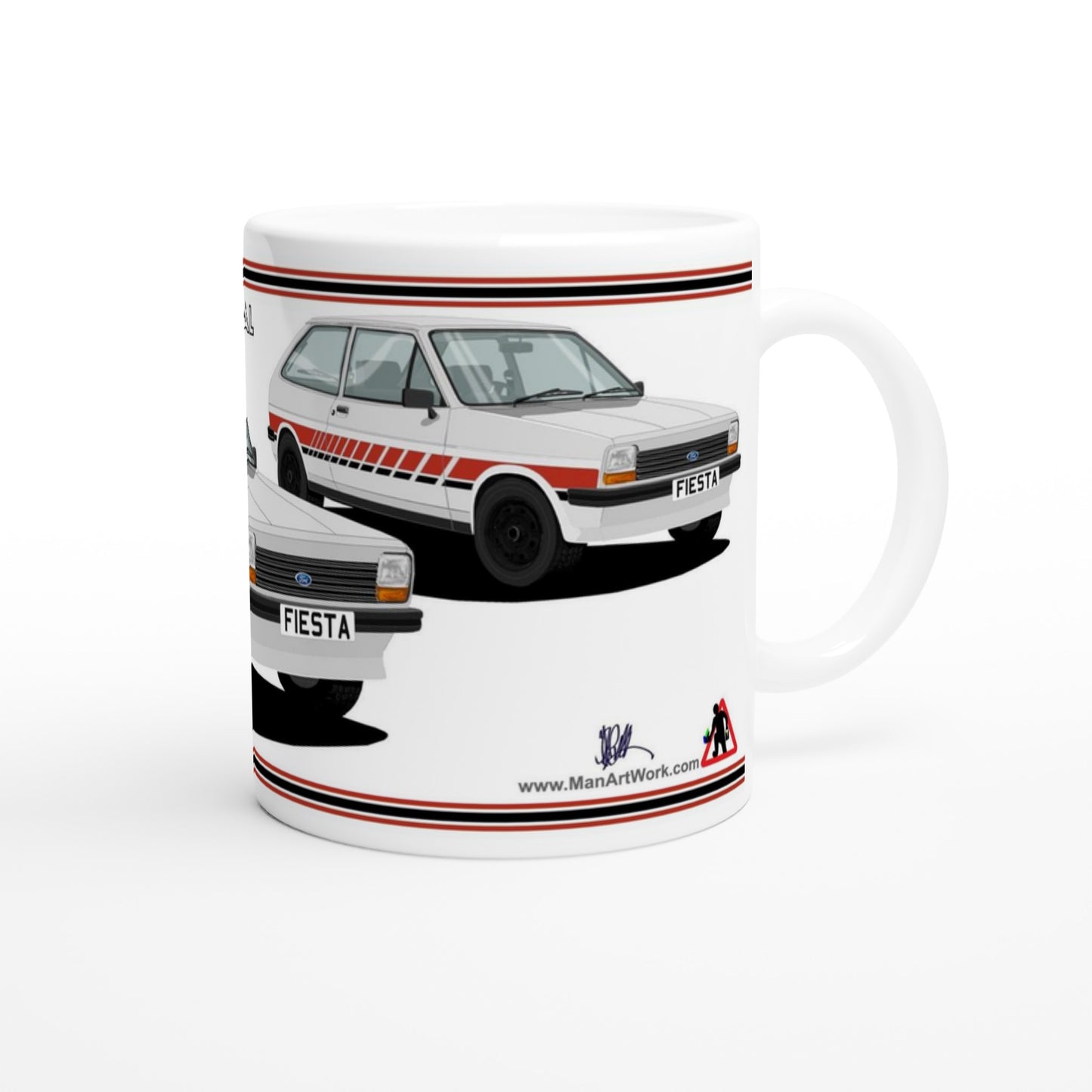 Ford Fiesta Mk1 Festival in Silver Art Mug
