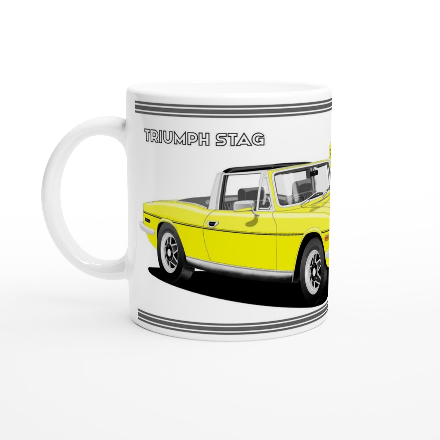 Triumph Stag Mimosa Yellow and Black 76-77 Car Mug