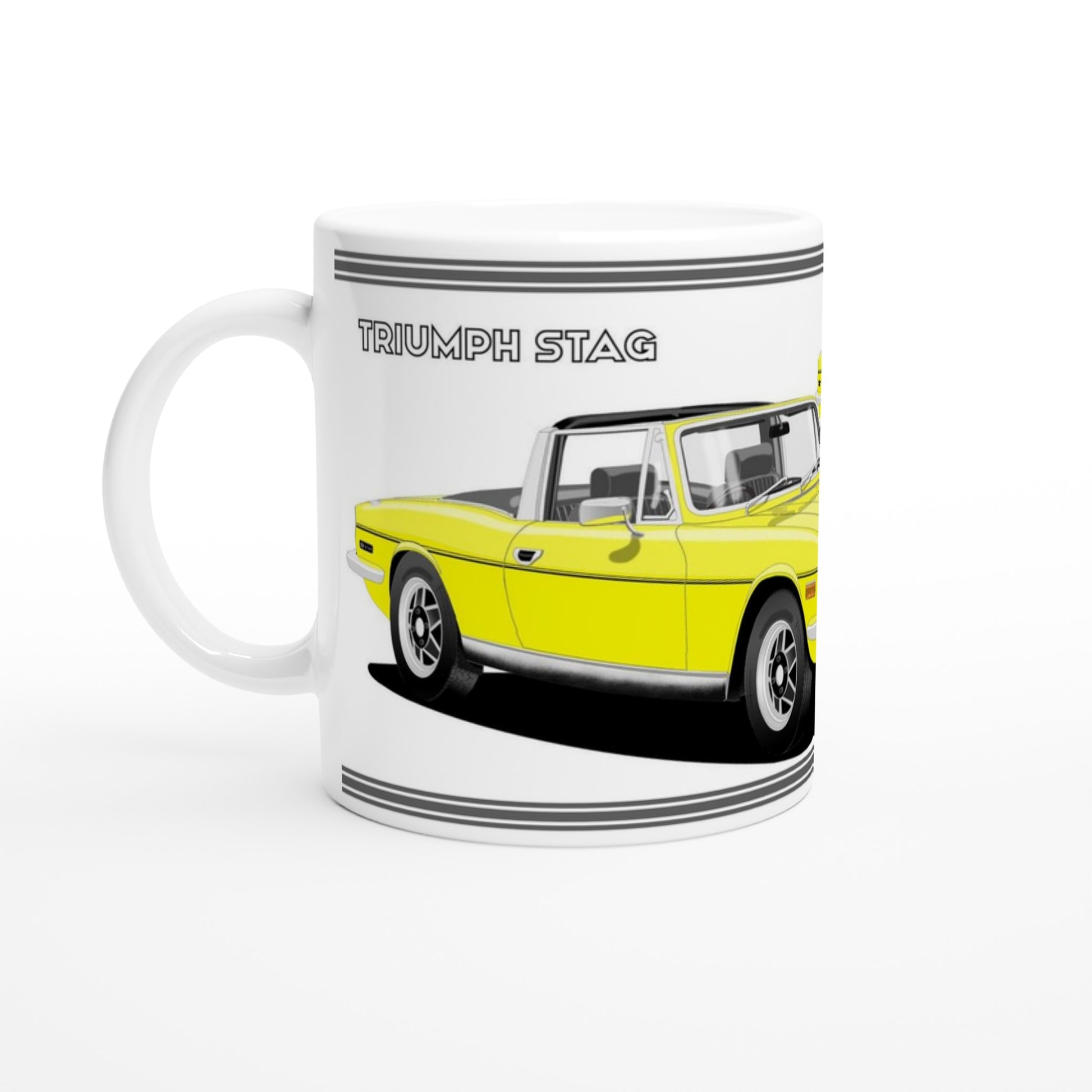 Triumph Stag Mimosa Yellow and Black 76-77 Car Mug