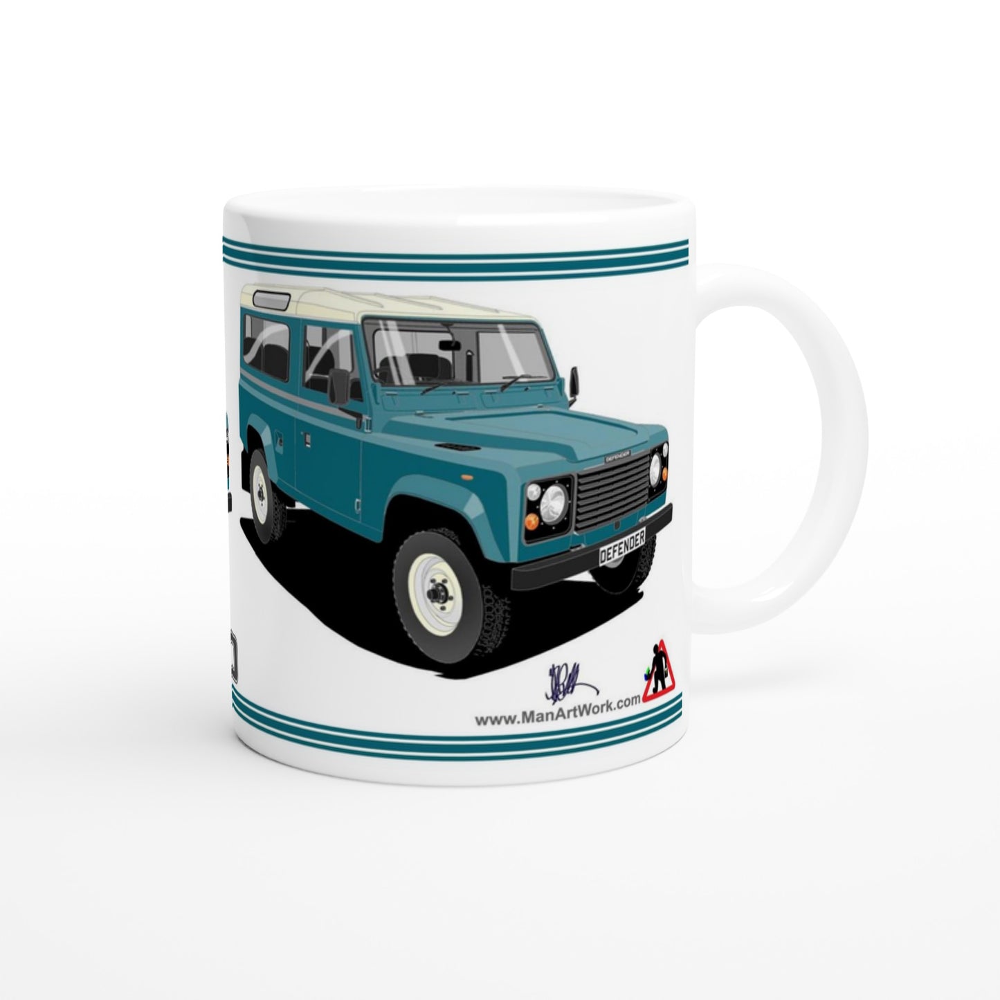 Land Rover Defender 90 7 seater in Blue  Art Mug
