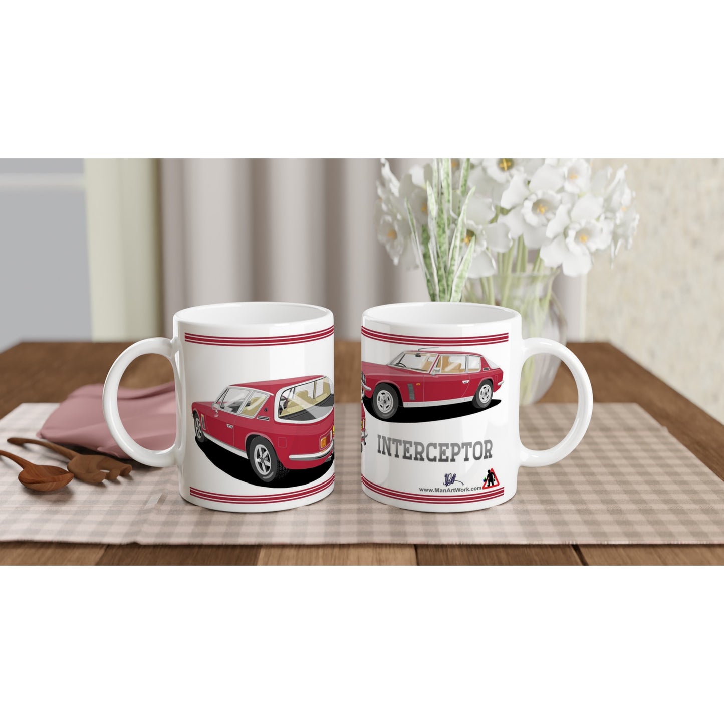 Jensen Interceptor Mk3 in Burgundy Art Mug