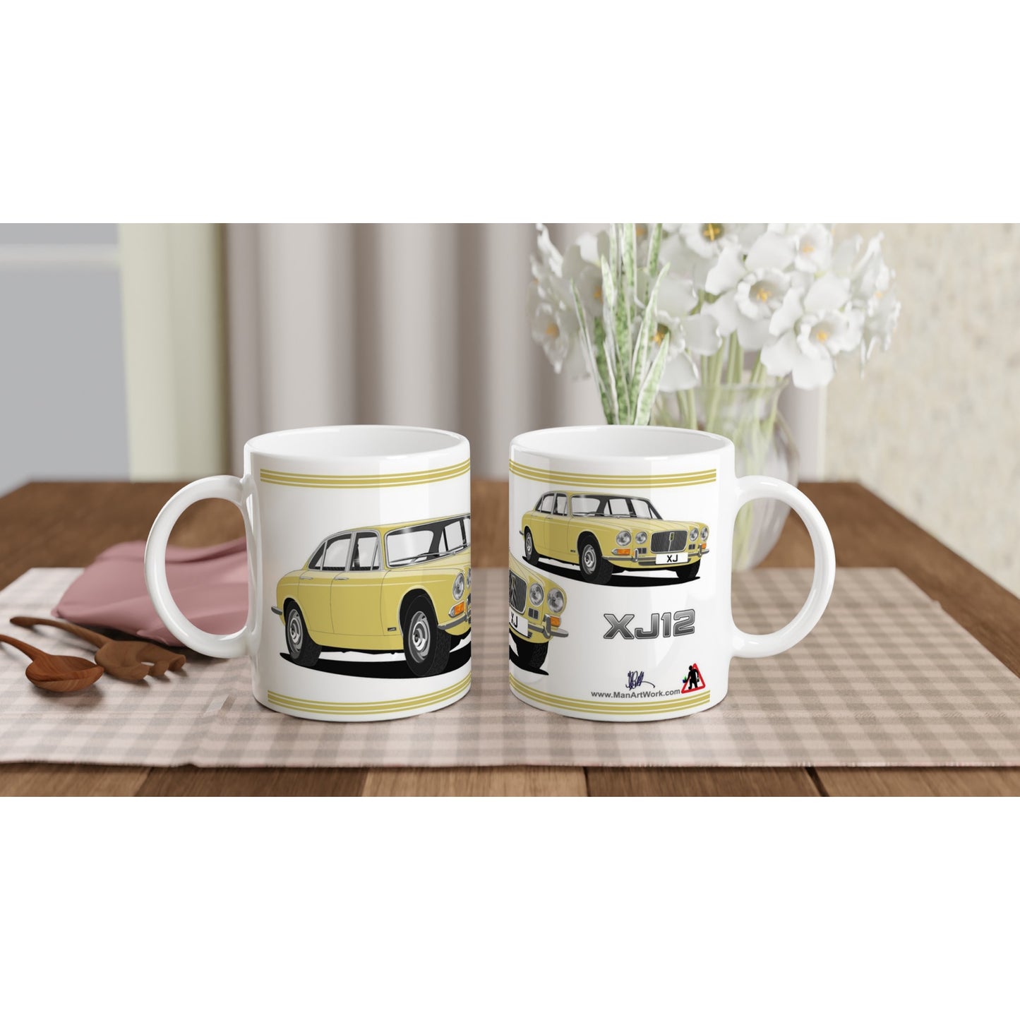 Jaguar XJ12 Mk1 in Yellow Art Mug