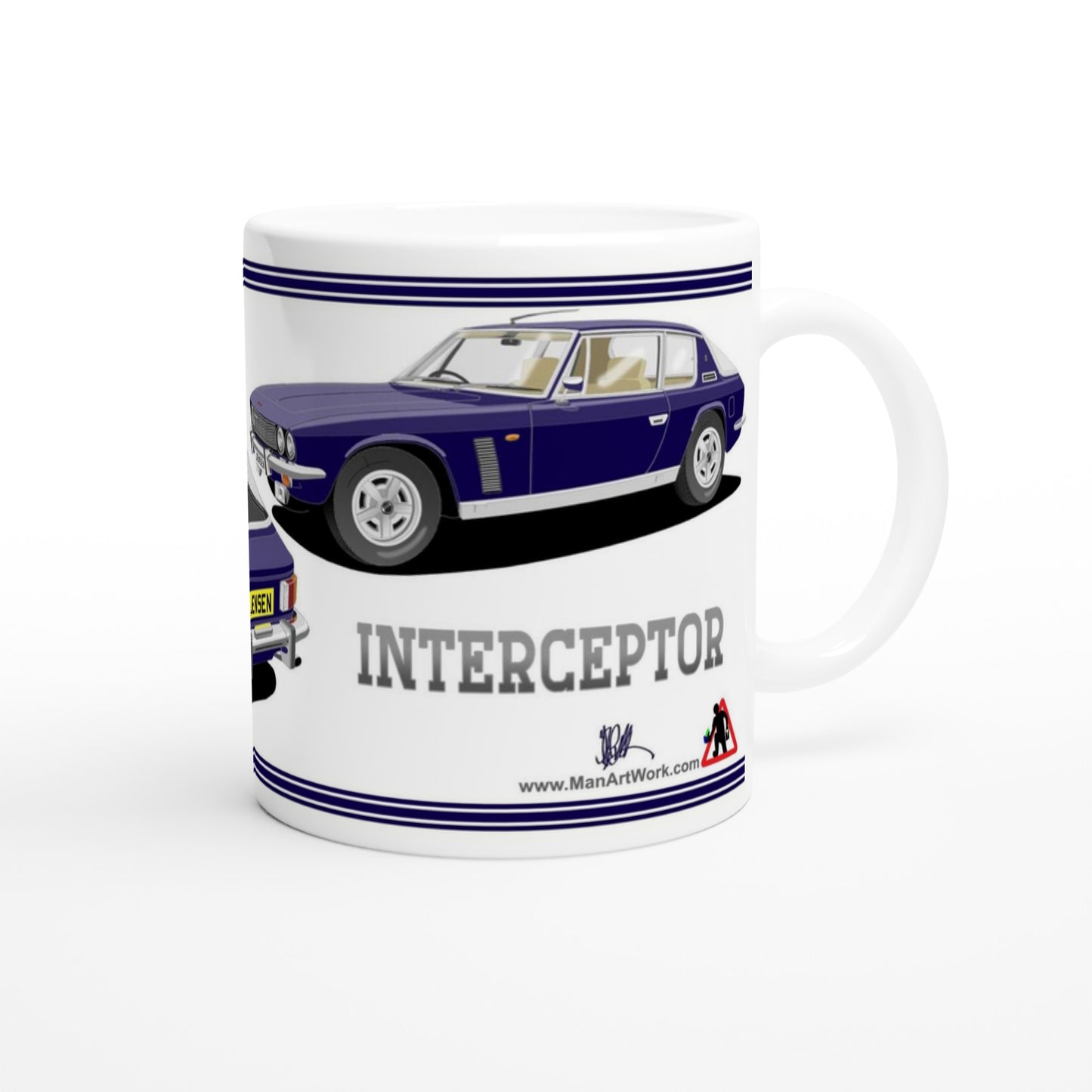 Jensen Interceptor Mk3 in Blue & Beige Art Mug