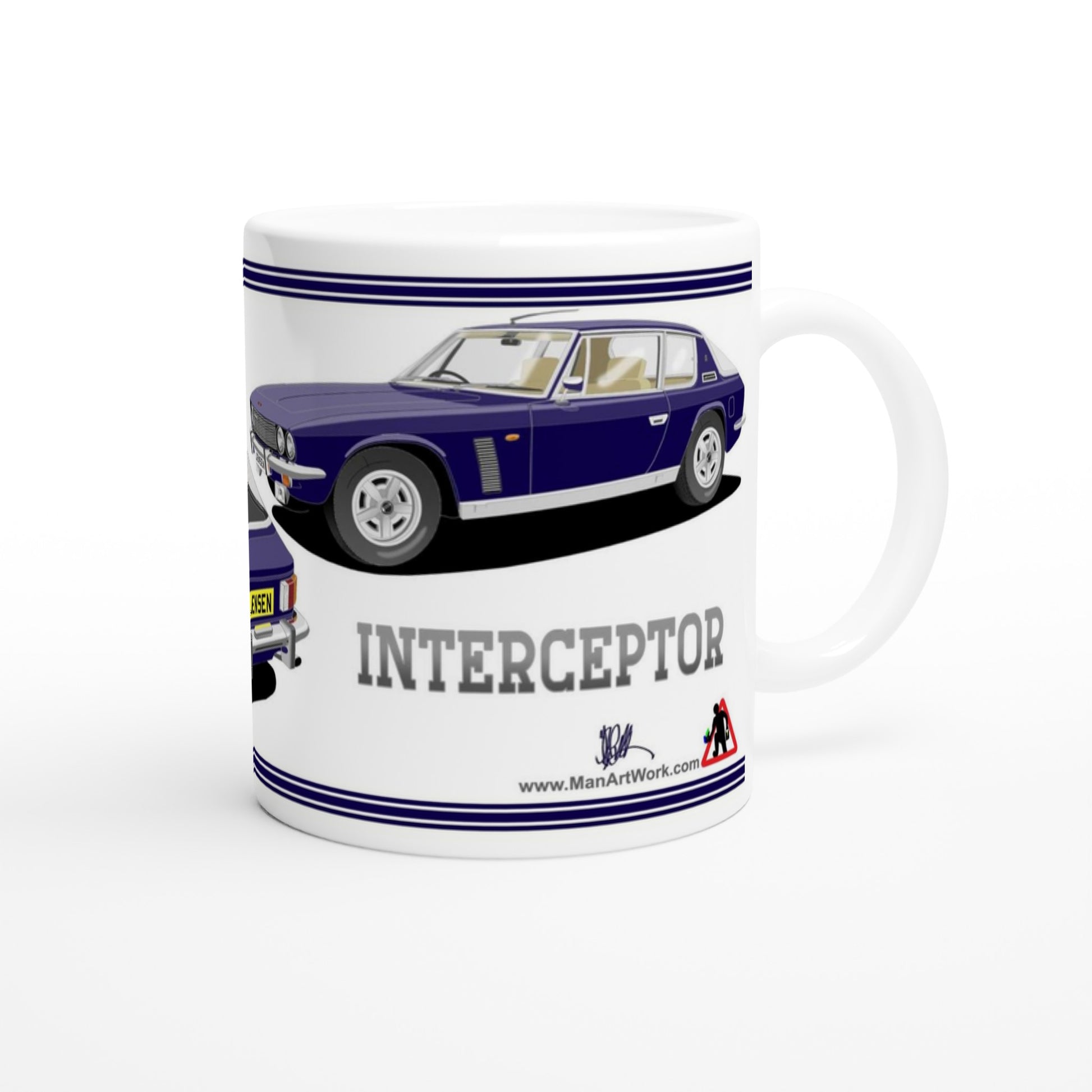 Jensen Interceptor Mk3 in Blue & Beige Art Mug