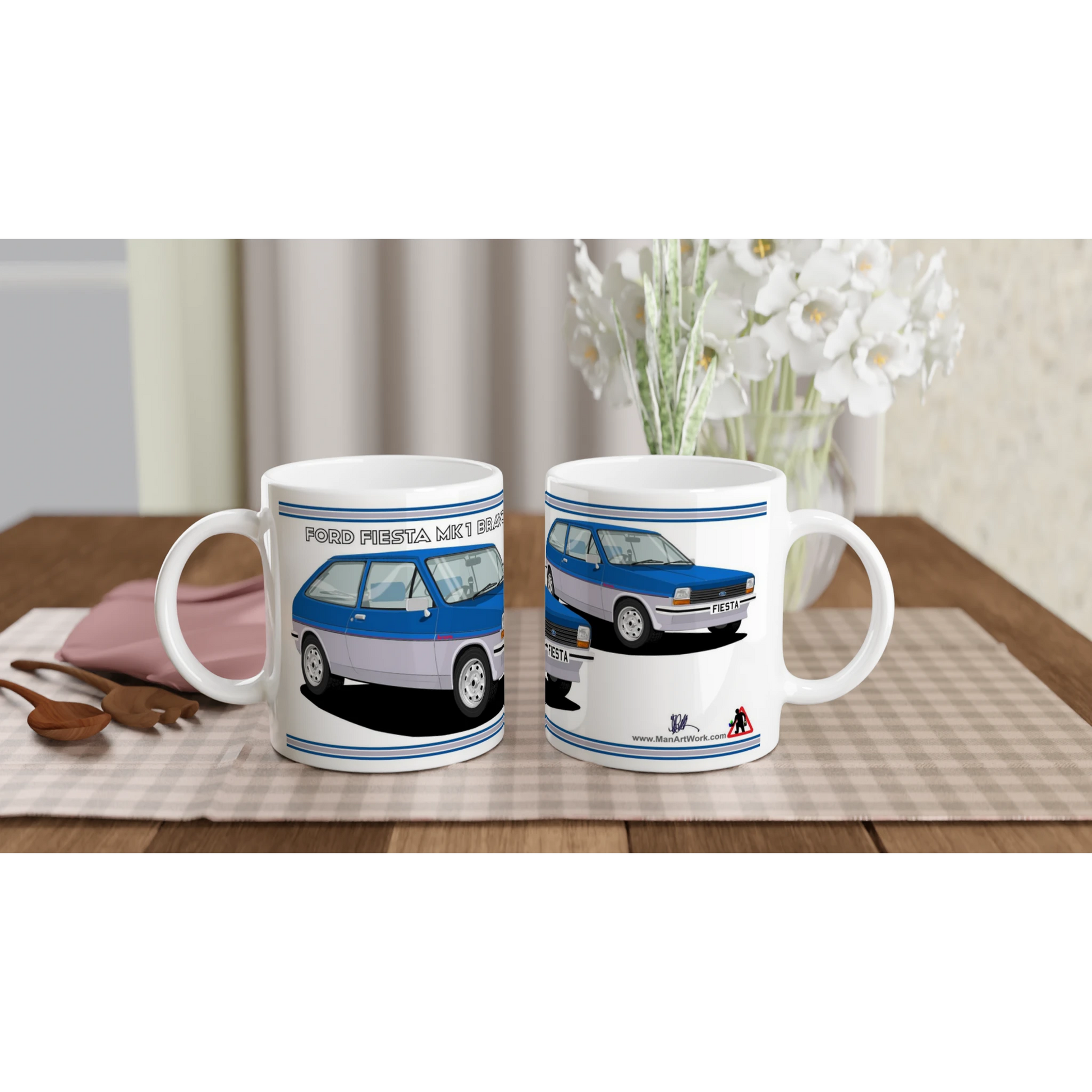 Ford Fiesta Mk1 Bravo in Blue Art Mug