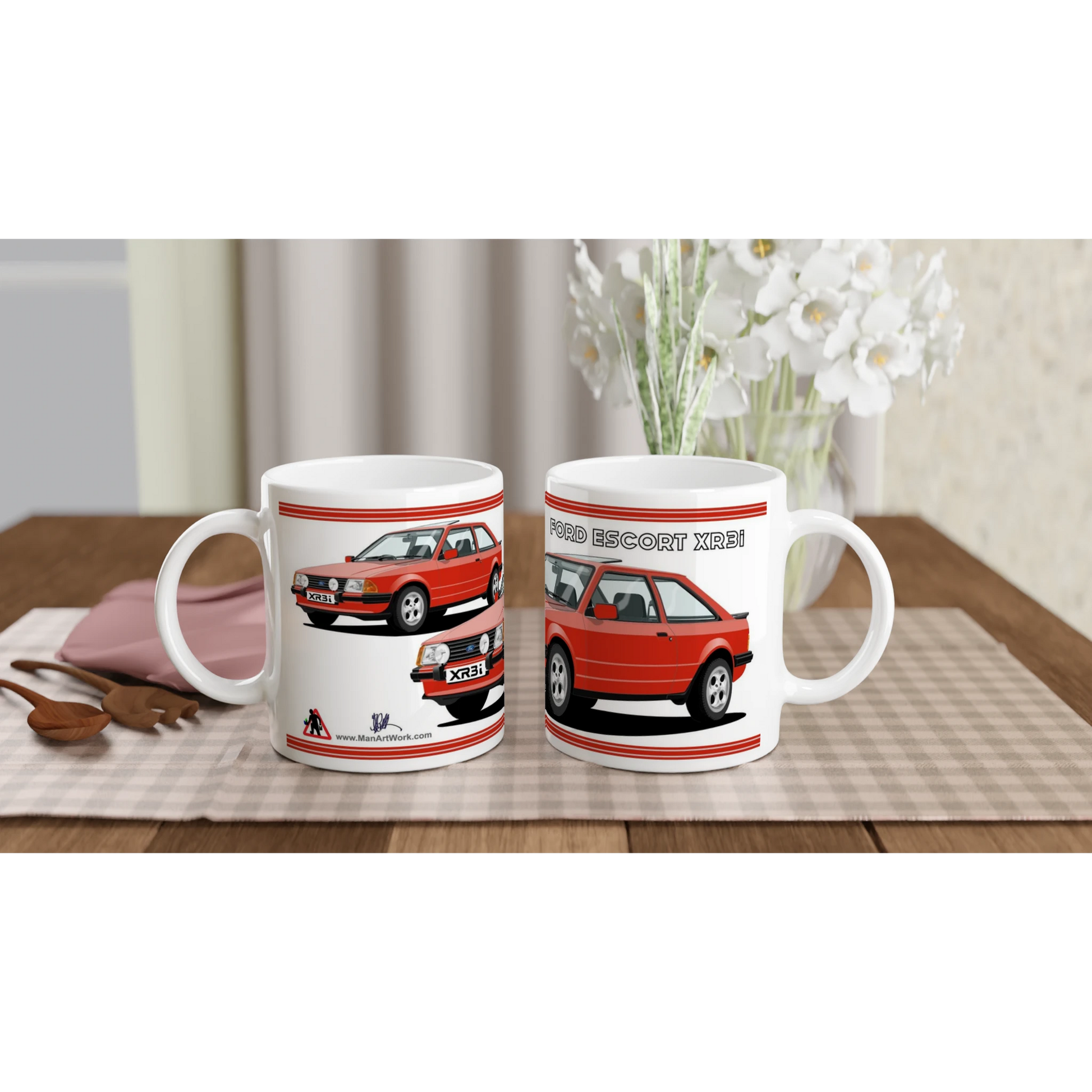 Ford Escort Mk3 XR3i in Red Art Mug