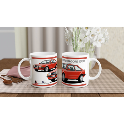Ford Escort Mk3 XR3i in Red Art Mug