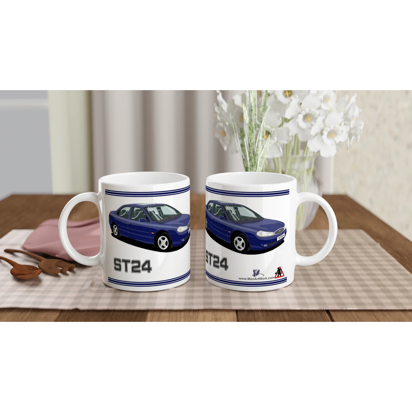 Ford Mondeo ST24 Saloon in Blue Art Mug
