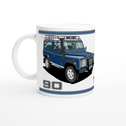 Land Rover Defender 90 TS5 7 seater in Blue  Art Mug
