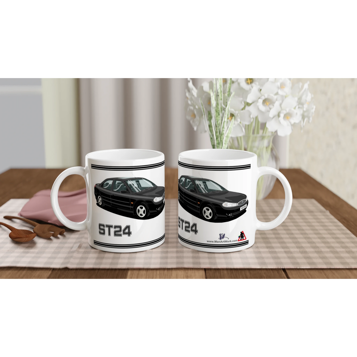 Ford Mondeo ST24 Saloon in Black Art Mug