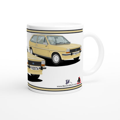 Ford Fiesta Mk1 Ghia in Gold Art Mug