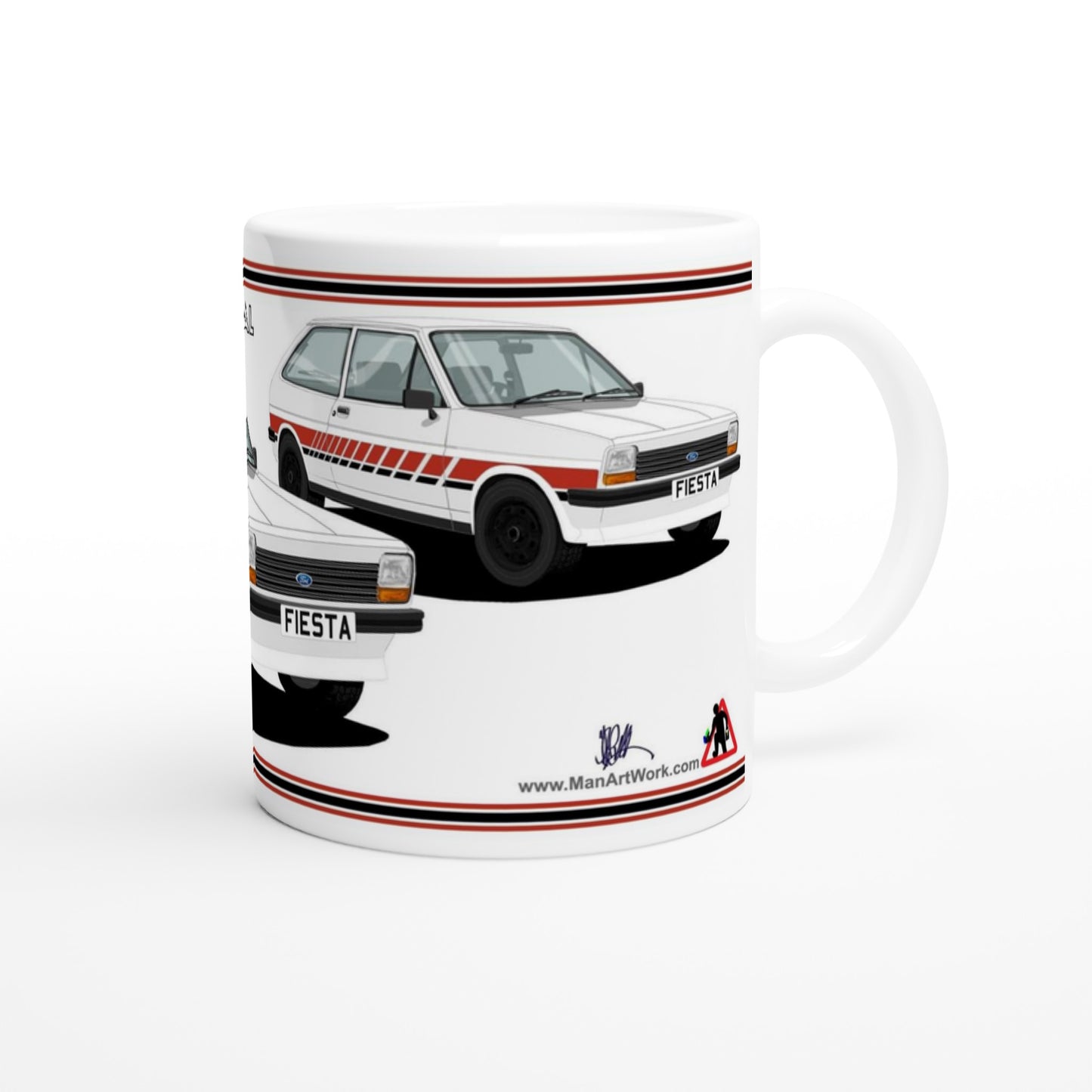 Ford Fiesta Mk1 Festival in White Art Mug