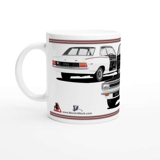 Vauxhall Viva HB GT Mk1 (Rostyles) in White Car Mug