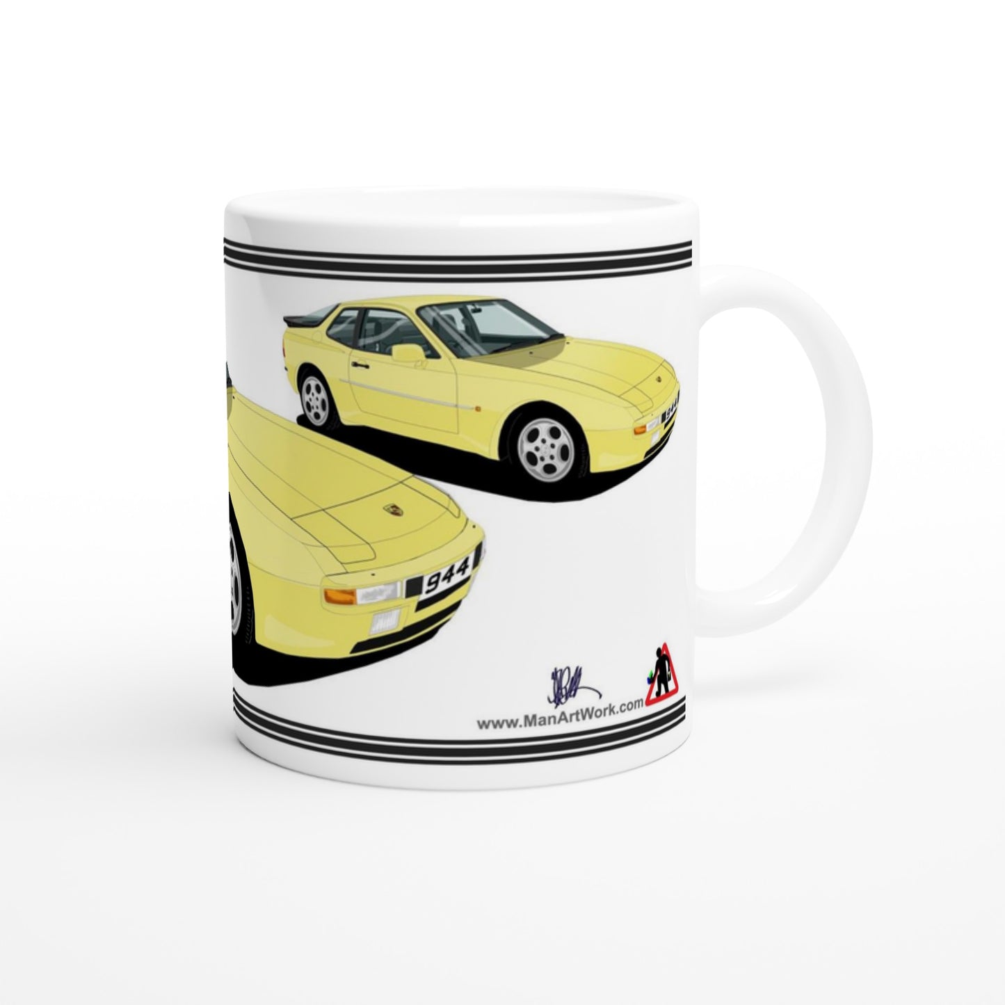 Porsche 944 Mk1 in Yellow Art Mug