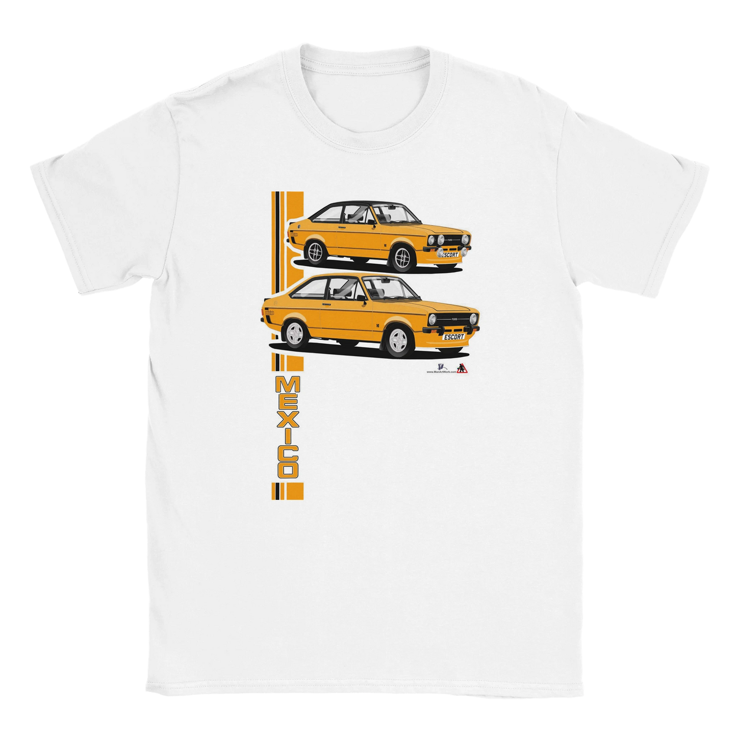 Ford Escort Mk2 Mexico T Shirt (Amber Car)