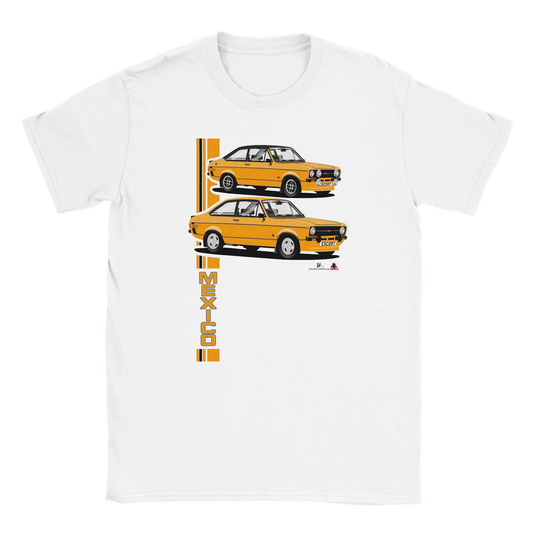 Ford Escort Mk2 Mexico T Shirt (Amber Car)