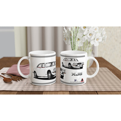 Jaguar XJ6 Mk2 in White Art Mug
