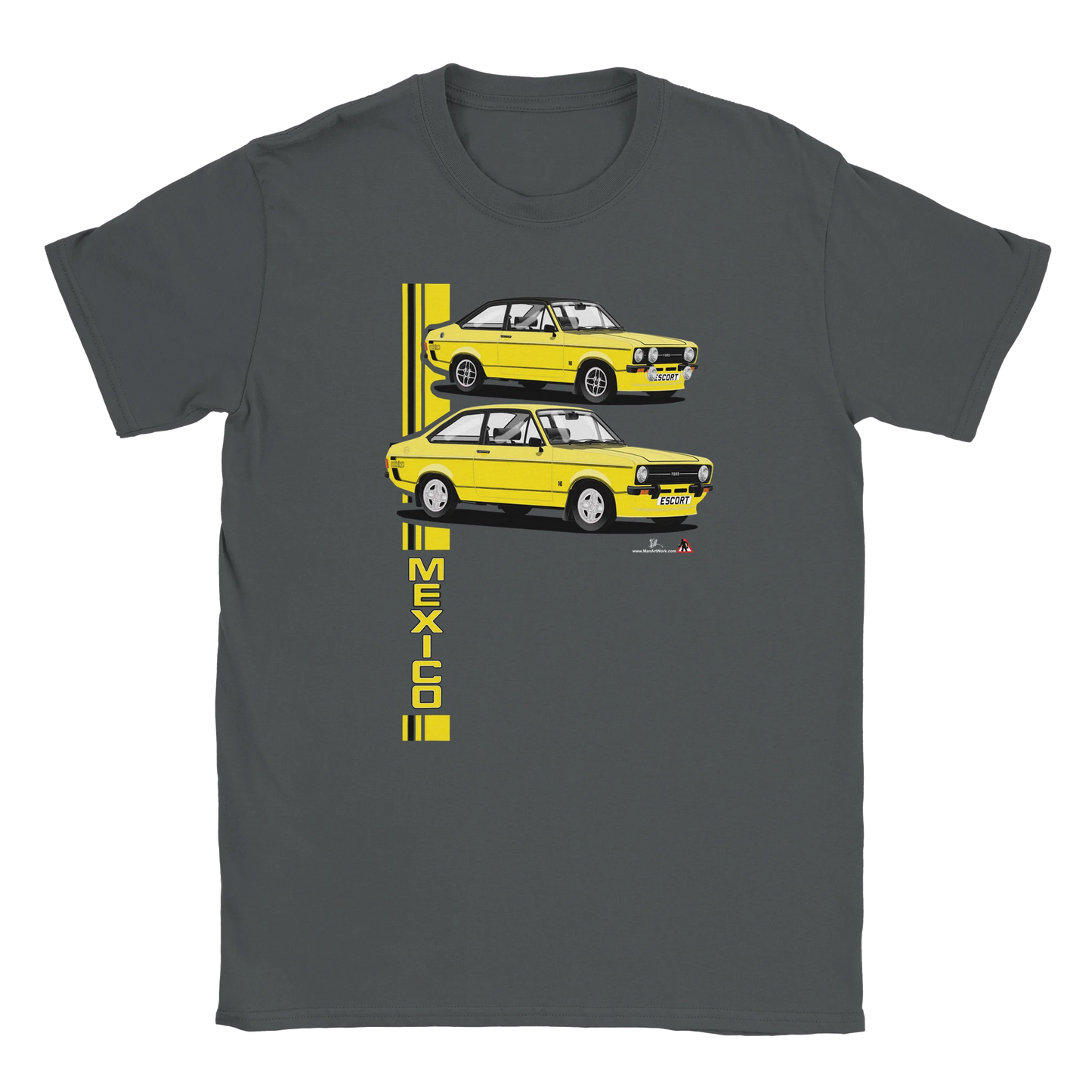 Ford Escort Mk2 Mexico T Shirt (Yellow Car)