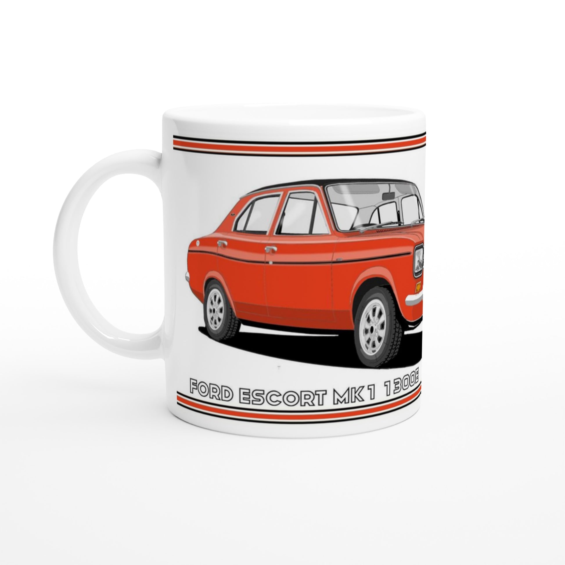 Ford Escort Mk1 1300E 4 Door Red Art Mug