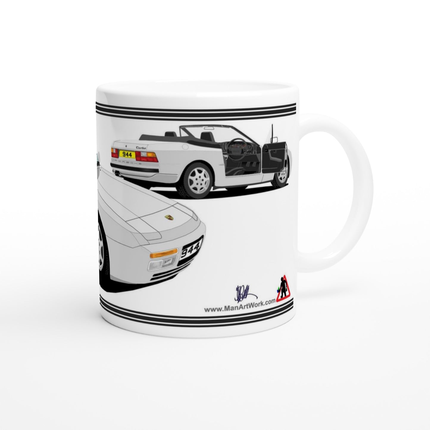 Porsche 944 MK2 Cabriolet in Silver Art Mug