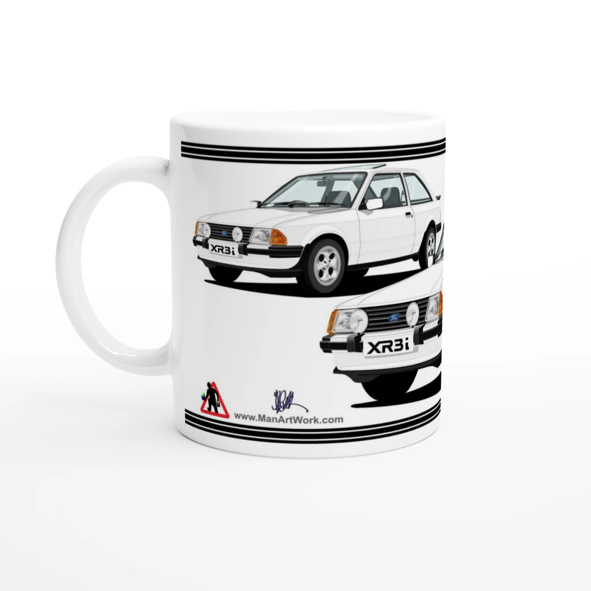 Ford Escort Mk3 XR3i in White Art Mug