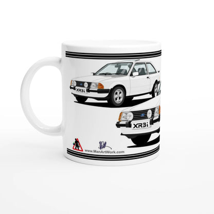 Ford Escort Mk3 XR3i in White Art Mug