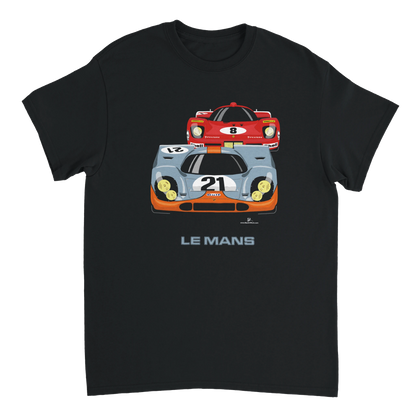 Le Mans Film Porsche 917 v Ferrari 512S Art T Shirt (Steve McQueen)