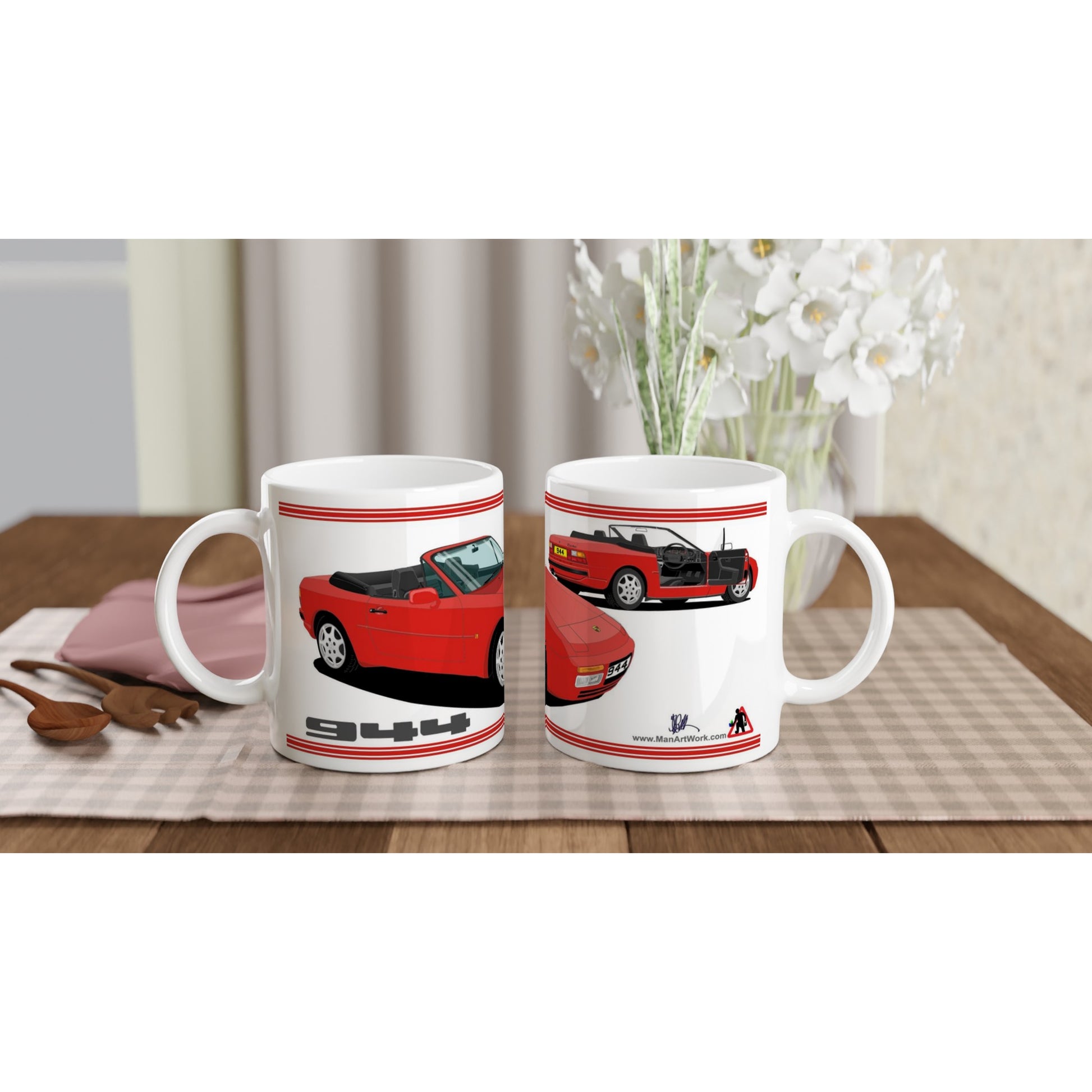 Porsche 944 MK2 Cabriolet in Red Art Mug