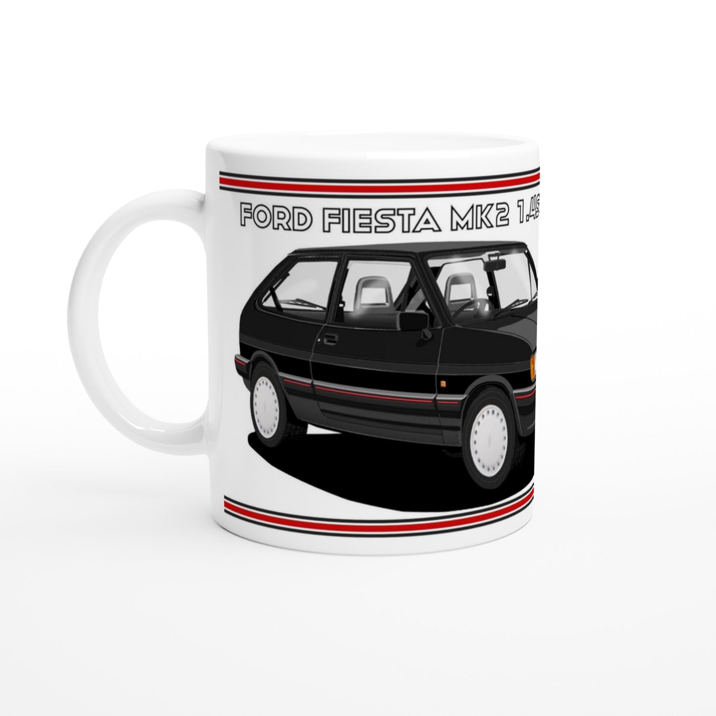 Ford Fiesta Mk2 1.4S in Black Art Mug
