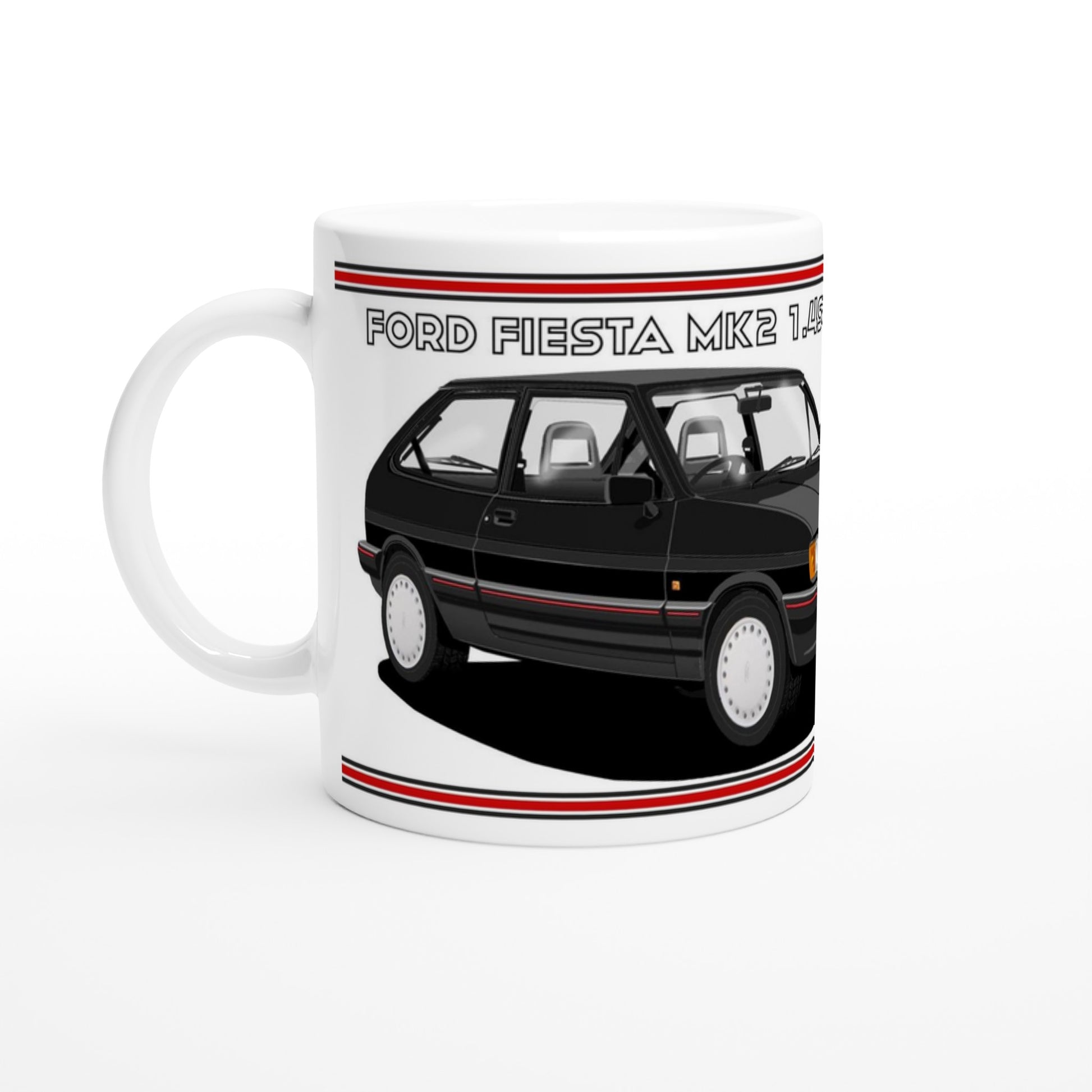 Ford Fiesta Mk2 1.4S in Black Art Mug