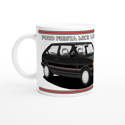 Ford Fiesta Mk2 1.4S in Black Art Mug