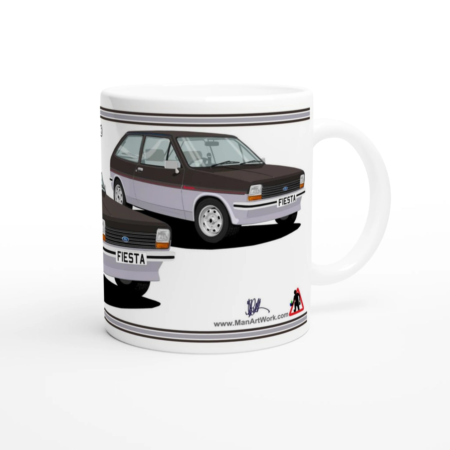 Ford Fiesta Mk1 Bravo in Brown Art Mug
