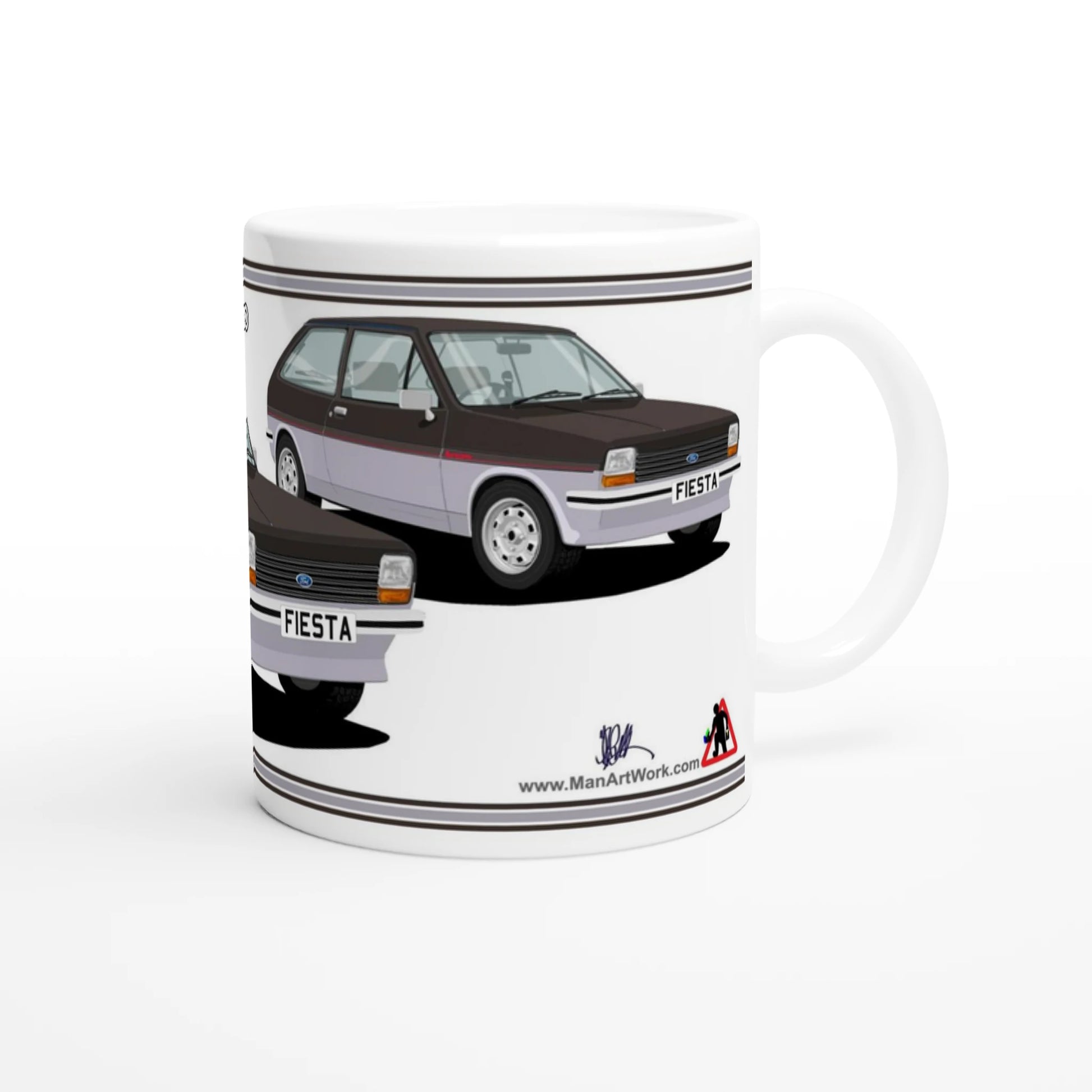 Ford Fiesta Mk1 Bravo in Brown Art Mug