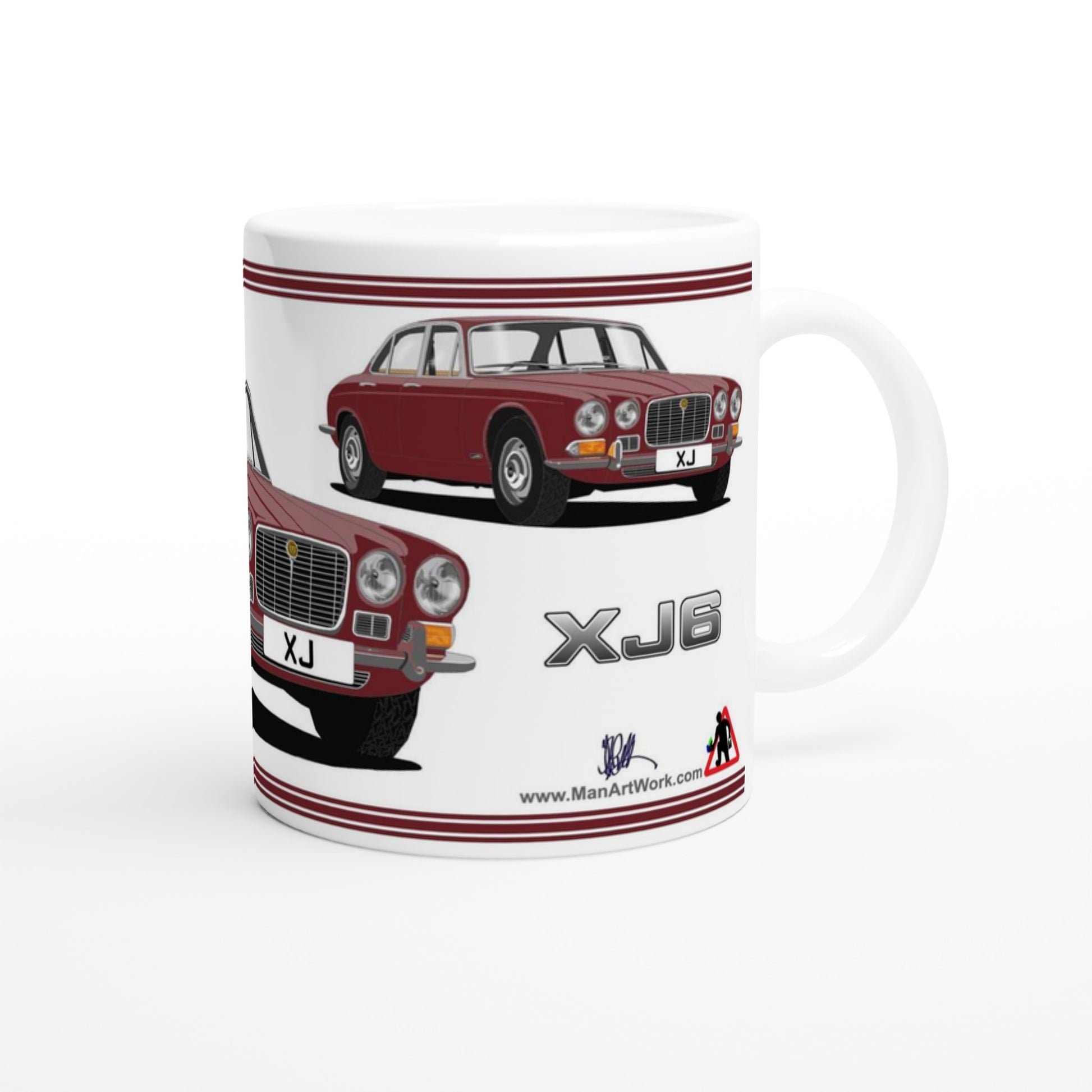 Jaguar XJ6 Mk1 in Red Art Mug