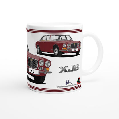Jaguar XJ6 Mk1 in Red Art Mug