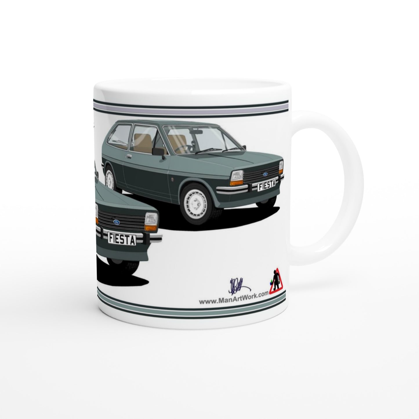 Ford Fiesta Mk1 Ghia in Green Art Mug