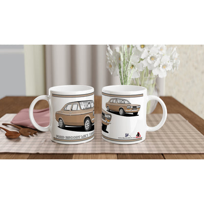Ford Escort Mk1 1300E 4 Door Bronze Art Mug